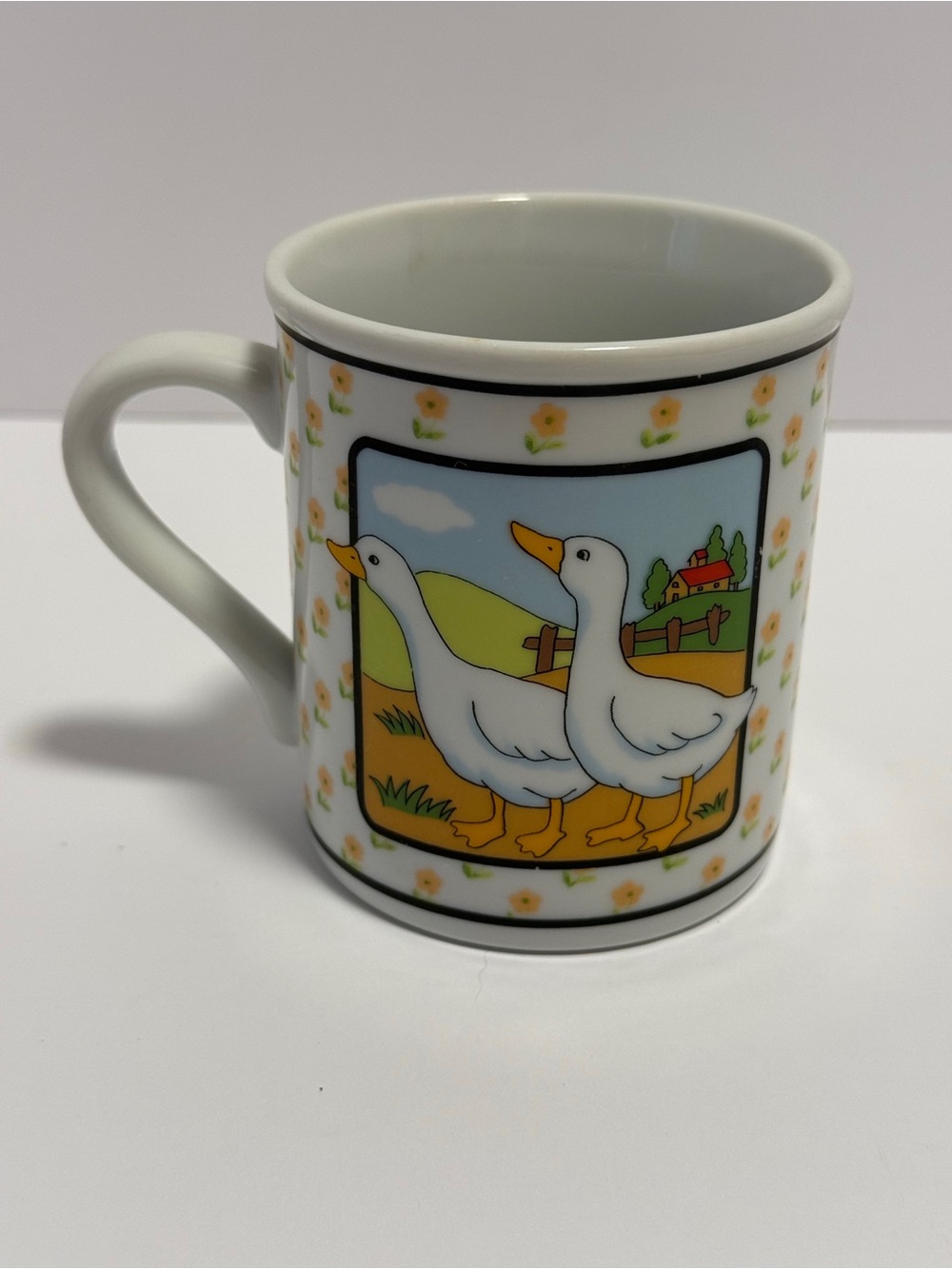 Vintage 80s Country Life Goose Mug 🦢🌼 PA